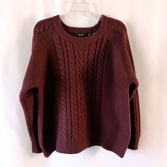 Vero Moda Chunky Sweater Wine Tasting Size 48 20 Women Acrylic Knit Excellent - Picture 1 of 6